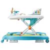 VEVOR 4-in-1 Baby Walker, Foldable Baby Activity Center on Wheels, 3 Adjustable Height, Music & Toys Tray