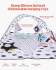 Baby Play Gym Mat Tummy Time Activity Mat with 6 Sensory Toys 34.4" x 34.4"