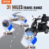 VEVOR Heavy Duty 4-Wheel Mobility Scooters for Seniors & Adults 500lbs Capacity - 31 Miles 3-Speed Long Range